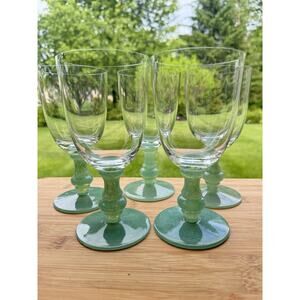Villeroy & Boch Isabelle Green Dark Jade 12 Oz Water Goblets~set Of 5
